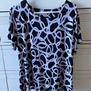JM Collection Black & White Blouse